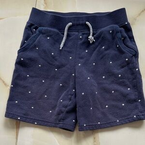 Janie and Jack Navy Kids Shorts with Patterned Drawstring